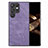 Coque Silicone Gel Motif Cuir Housse Etui SD5 pour Samsung Galaxy S24 Ultra 5G Violet Clair