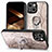 Coque Silicone Gel Motif Cuir Housse Etui SD6 pour Apple iPhone 14 Plus Brun Clair