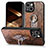 Coque Silicone Gel Motif Cuir Housse Etui SD6 pour Apple iPhone 14 Plus Marron