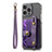 Coque Silicone Gel Motif Cuir Housse Etui SD6 pour Apple iPhone 14 Pro Violet