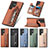 Coque Silicone Gel Motif Cuir Housse Etui SD6 pour Samsung Galaxy S22 Ultra 5G Petit