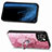 Coque Silicone Gel Motif Cuir Housse Etui SD7 pour Apple iPhone 14 Rose Rouge