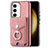 Coque Silicone Gel Motif Cuir Housse Etui SD7 pour Samsung Galaxy S22 5G Rose