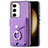 Coque Silicone Gel Motif Cuir Housse Etui SD7 pour Samsung Galaxy S22 Plus 5G Violet Clair