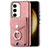 Coque Silicone Gel Motif Cuir Housse Etui SD7 pour Samsung Galaxy S23 5G Rose