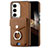 Coque Silicone Gel Motif Cuir Housse Etui SD7 pour Samsung Galaxy S24 5G Marron