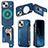 Coque Silicone Gel Motif Cuir Housse Etui SD8 pour Apple iPhone 14 Bleu