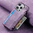 Coque Silicone Gel Motif Cuir Housse Etui SD8 pour Apple iPhone 14 Pro Violet Clair