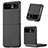 Coque Silicone Gel Motif Cuir Housse Etui SD8 pour Motorola Moto Razr 40 5G Noir