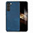 Coque Silicone Gel Motif Cuir Housse Etui SD8 pour Samsung Galaxy S24 5G Bleu