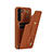 Coque Silicone Gel Motif Cuir Housse Etui SY1 pour Samsung Galaxy S22 5G Marron