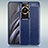 Coque Silicone Gel Motif Cuir Housse Etui WL1 pour Huawei P60 Bleu