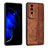 Coque Silicone Gel Motif Cuir Housse Etui YZ1 pour Huawei Honor 80 GT 5G Marron