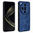 Coque Silicone Gel Motif Cuir Housse Etui YZ1 pour Oppo Find X7 Ultra 5G Bleu