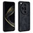 Coque Silicone Gel Motif Cuir Housse Etui YZ1 pour Oppo Find X7 Ultra 5G Noir