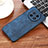 Coque Silicone Gel Motif Cuir Housse Etui YZ2 pour Huawei Nova Y91 Bleu