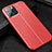 Coque Silicone Gel Motif Cuir Housse Etui Z01 pour Apple iPhone 14 Pro Max Rouge