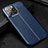 Coque Silicone Gel Motif Cuir Housse Etui Z01 pour Apple iPhone 16 Pro Max Bleu