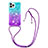 Coque Silicone Housse Etui Gel Bling-Bling avec Laniere Strap S01 pour Apple iPhone 13 Pro Max Petit