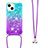 Coque Silicone Housse Etui Gel Bling-Bling avec Laniere Strap S01 pour Apple iPhone 14 Plus Petit