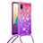 Coque Silicone Housse Etui Gel Bling-Bling avec Laniere Strap S01 pour Samsung Galaxy A02 Petit