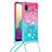 Coque Silicone Housse Etui Gel Bling-Bling avec Laniere Strap S01 pour Samsung Galaxy A02 Petit