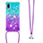 Coque Silicone Housse Etui Gel Bling-Bling avec Laniere Strap S01 pour Samsung Galaxy A02 Petit