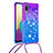 Coque Silicone Housse Etui Gel Bling-Bling avec Laniere Strap S01 pour Samsung Galaxy A02 Violet