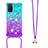 Coque Silicone Housse Etui Gel Bling-Bling avec Laniere Strap S01 pour Samsung Galaxy A03s Petit