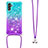 Coque Silicone Housse Etui Gel Bling-Bling avec Laniere Strap S01 pour Samsung Galaxy A04s Petit