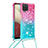 Coque Silicone Housse Etui Gel Bling-Bling avec Laniere Strap S01 pour Samsung Galaxy A12 5G Petit