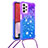 Coque Silicone Housse Etui Gel Bling-Bling avec Laniere Strap S01 pour Samsung Galaxy A13 4G Petit