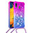 Coque Silicone Housse Etui Gel Bling-Bling avec Laniere Strap S01 pour Samsung Galaxy A20 Petit