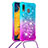 Coque Silicone Housse Etui Gel Bling-Bling avec Laniere Strap S01 pour Samsung Galaxy A20 Petit