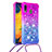 Coque Silicone Housse Etui Gel Bling-Bling avec Laniere Strap S01 pour Samsung Galaxy A20 Violet