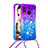 Coque Silicone Housse Etui Gel Bling-Bling avec Laniere Strap S01 pour Samsung Galaxy A20e Violet