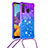 Coque Silicone Housse Etui Gel Bling-Bling avec Laniere Strap S01 pour Samsung Galaxy A21 Petit