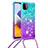 Coque Silicone Housse Etui Gel Bling-Bling avec Laniere Strap S01 pour Samsung Galaxy A22 5G Petit