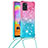 Coque Silicone Housse Etui Gel Bling-Bling avec Laniere Strap S01 pour Samsung Galaxy A31 Petit