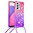 Coque Silicone Housse Etui Gel Bling-Bling avec Laniere Strap S01 pour Samsung Galaxy A33 5G Petit