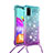 Coque Silicone Housse Etui Gel Bling-Bling avec Laniere Strap S01 pour Samsung Galaxy A41 Petit