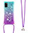 Coque Silicone Housse Etui Gel Bling-Bling avec Laniere Strap S01 pour Samsung Galaxy A41 Petit