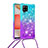 Coque Silicone Housse Etui Gel Bling-Bling avec Laniere Strap S01 pour Samsung Galaxy A42 5G Petit