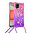 Coque Silicone Housse Etui Gel Bling-Bling avec Laniere Strap S01 pour Samsung Galaxy A42 5G Petit