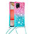 Coque Silicone Housse Etui Gel Bling-Bling avec Laniere Strap S01 pour Samsung Galaxy A42 5G Petit