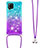 Coque Silicone Housse Etui Gel Bling-Bling avec Laniere Strap S01 pour Samsung Galaxy A42 5G Petit