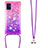 Coque Silicone Housse Etui Gel Bling-Bling avec Laniere Strap S01 pour Samsung Galaxy A51 5G Petit