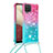 Coque Silicone Housse Etui Gel Bling-Bling avec Laniere Strap S01 pour Samsung Galaxy F12 Petit