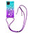 Coque Silicone Housse Etui Gel Bling-Bling avec Laniere Strap S01 pour Samsung Galaxy F12 Petit