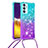 Coque Silicone Housse Etui Gel Bling-Bling avec Laniere Strap S01 pour Samsung Galaxy F54 5G Petit